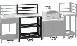 Module table TORINO 4 for outdoor kitchen 80x47x123cm