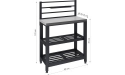 Modulinis stalas TORINO 4 lauko virtuvei, 80x47x123 cm