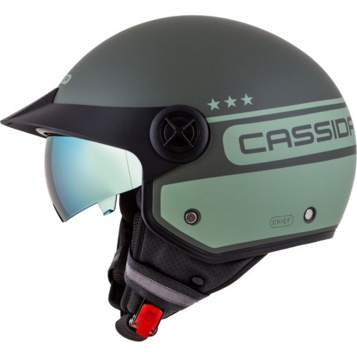 Motorcycle Helmet Cassida Handy Plus Chief Matte Green/Dark Green