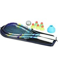 NRS005 CROSSMINTON SET 2 ROCKETS + SHUTTLECOCKS + MARKERS + BALL + COVER NILS