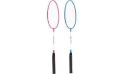 NRZ001 STEEL / BADMINTON SET 2 ROCKETS + SHUTTLECOCKS NILS