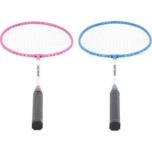 NRZ001 STEEL / BADMINTON SET 2 ROCKETS + SHUTTLECOCKS NILS