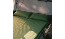 Самонадувающийся коврик с подушкой NILS CAMP NC4060, двухместный, зеленый