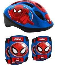 Vaikiškas šalmo ir apsaugų rinkinys Spiderman