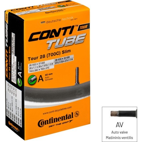 Continental Tour 28 Slim Tube 700 x 28/37C (28/37 - 622), AV 40 mm
