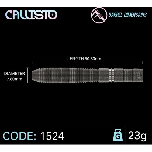 Winmau Callisto 2 90% tungsten steel tip darts
