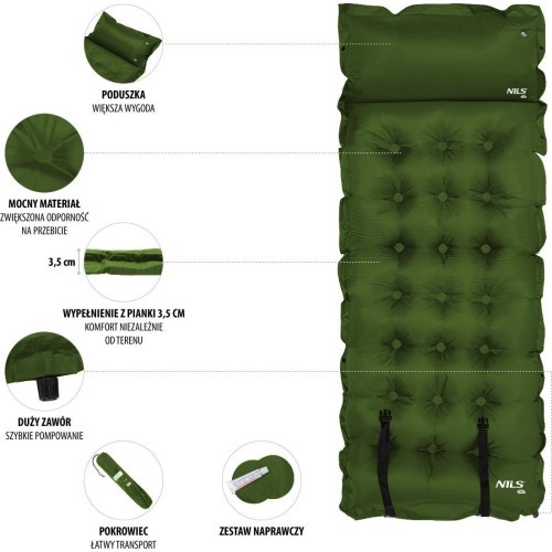 NC4018  DARK GREEN SELF-INFLATING MAT NILS CAMP
