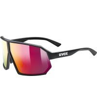 Uvex sportstyle 237 sunglasses, black matt / mirror red