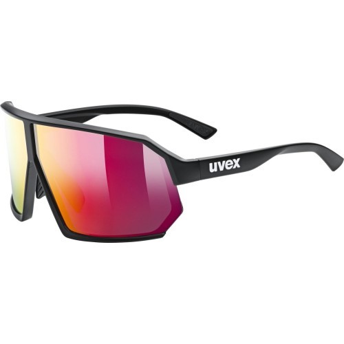 Uvex sportstyle 237 sunglasses, black matt / mirror red