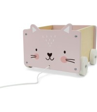 Деревянная каталка на верёвочке для кубиков Eco Toys