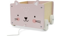Деревянная каталка на верёвочке для кубиков Eco Toys