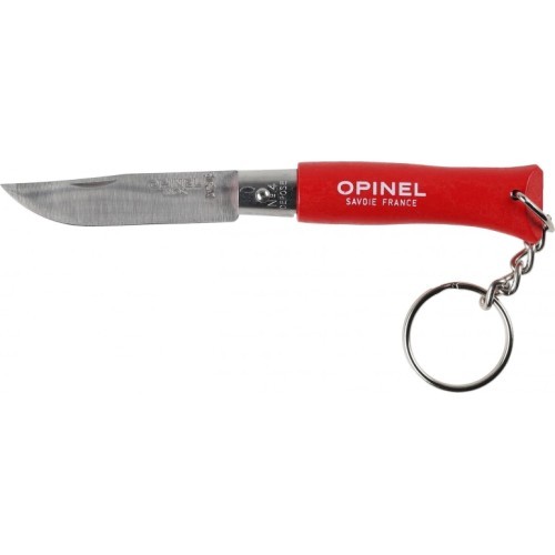 Opinel Colorama 04 inox nerūdijantis raktų pakabuko peilis, raudonas