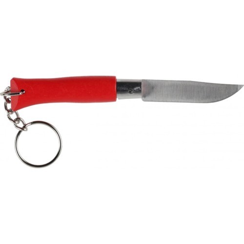 Opinel Colorama 04 inox nerūdijantis raktų pakabuko peilis, raudonas