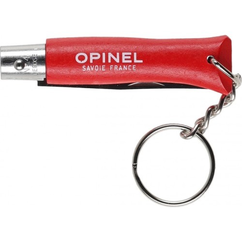 Opinel Colorama 04 inox nerūdijantis raktų pakabuko peilis, raudonas