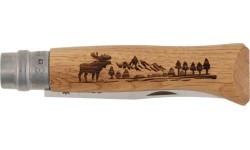 Peilis Opinel 8 inox ąžuolas Animal serija – briedis