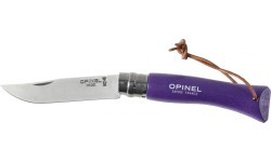 Sulankstomas peilis Opinel Colorama 07 Inox, violetinis, su virvele