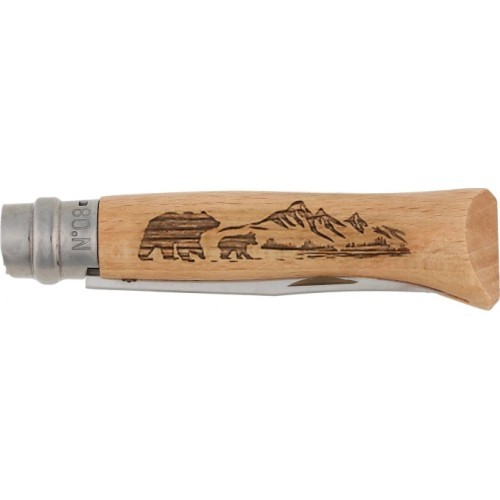 Нож Opinel 8 Inox дуб серия Animal – медведь