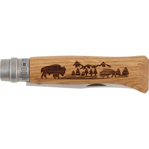 Peilis Opinel Nr. 8 Inox, ąžuolas, Animal serija – buivolas