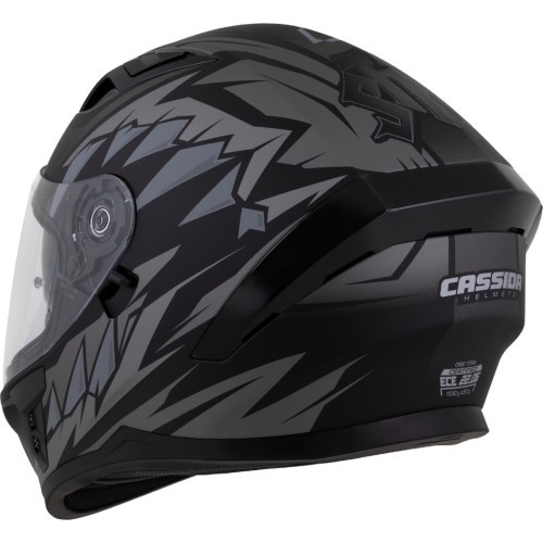 Мотоциклетный шлем Cassida Orbit StriX матовый черный/серый