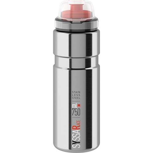 Elite Syssa Race water bottle, 750 ml, with cap, stainless steel (silver)
