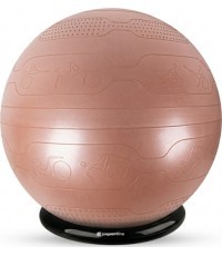 Gimnastikos kamuolys inSPORTline Stretch Ball 75 cm su BallBase - Mocha mousse