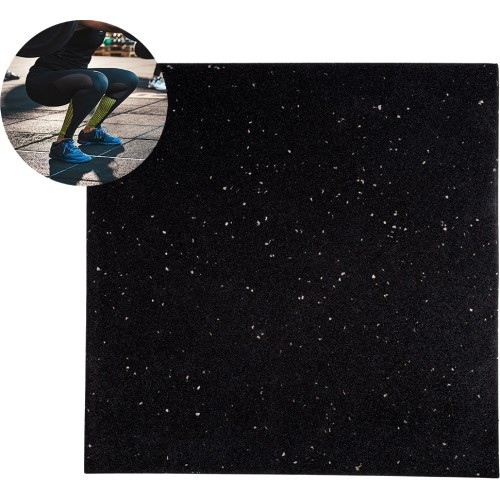 Sustiprintas grindų kilimėlis inSPORTline Proteko II 50 x 50 x 3 cm - Black and grey