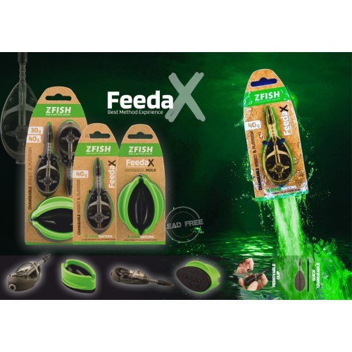 Набор кормушек ZFISH Method Feeder Feeda X 30,40 г с формой