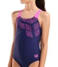 Arena Kikko Swim Pro Back maudymosi kostiumėlis Navy-Shocking Pink 10-11 - 790