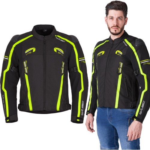 Motociklininko striukė W-TEC Tonkawo - Juoda, fluorescencinė