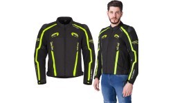 Motociklininko striukė W-TEC Tonkawo - Juoda, fluorescencinė