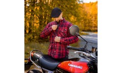 Motorcycle Shirt BOS Lumberjack - Black Grey