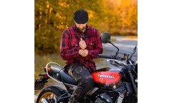 Motociklininko marškiniai BOS Lumberjack - Juodai pilka