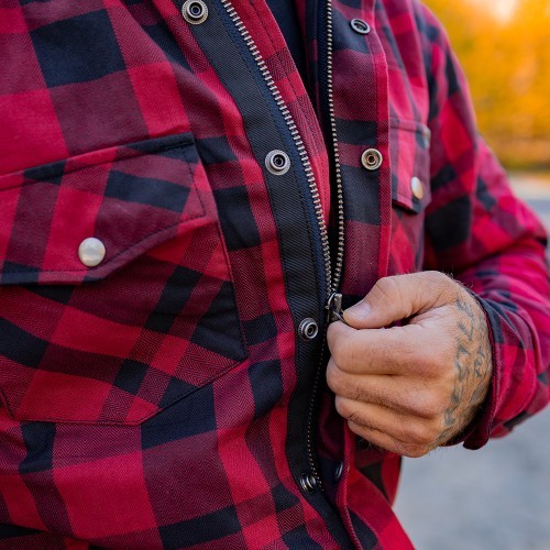 Motociklininko marškiniai BOS Lumberjack - Juodai pilka