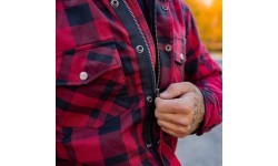 Motociklininko marškiniai BOS Lumberjack - Juodai pilka