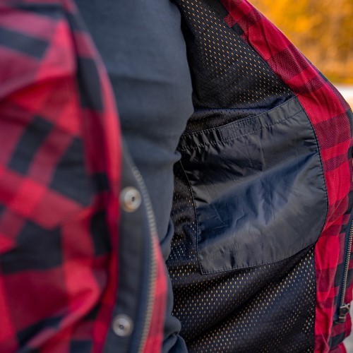 Motociklininko marškiniai BOS Lumberjack - Juodai pilka