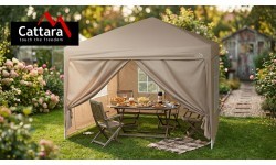 Párty stan nůžkový 3x3 m s bočnicemi PALACE béžový WATERPROOF