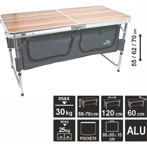 Sulankstomas kempingo stalas BLED, 60x120x70 cm