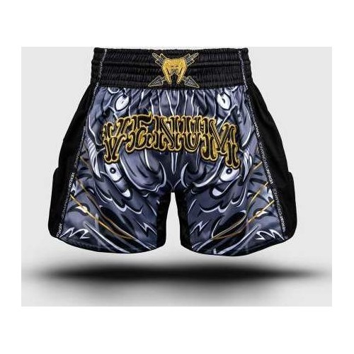 Venum Wolf Atak Muay Thai šortai, juodi/pilki
