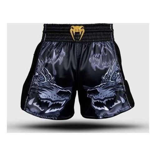 Venum Wolf Atak Muay Thai šortai, juodi/pilki
