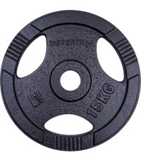 Cast Iron Olympic Weight Plate inSPORTline Hamerton Black 15 kg, 50 mm