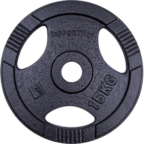 Ketaus olimpinis svorio diskas inSPORTline Hamerton Black 15 kg, 50 mm