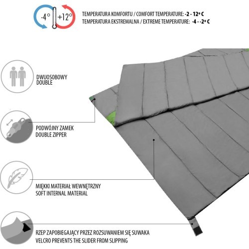 NC2011 GRAY-GREEN DOUBLE SLEEPING BAG NILS CAMP