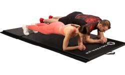 Sulankstomas gimnastikos čiužinys HMS Premium MGS01 2400x1200 mm, juodas