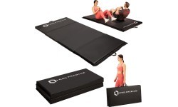 Sulankstomas gimnastikos čiužinys HMS Premium MGS01 2400x1200 mm, juodas