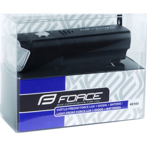 Priekinis žibintas FORCE Lux 100LM su baterijom (juodas)