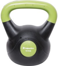 Cement-Filled Vinyl Kettlebell inSPORTline Vin-Bell Dark 18 kg