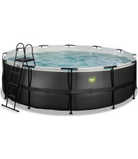 Бассейн EXIT Black Leather ø450x122 см с фильтр-насосом – черный