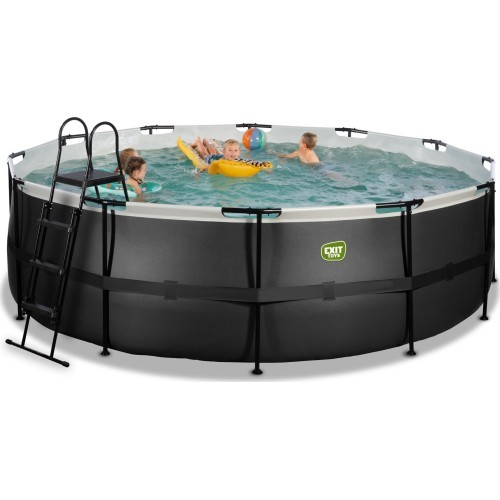 Бассейн EXIT Black Leather ø450x122 см с фильтр-насосом – черный