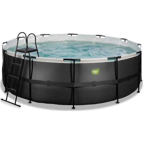 Каркасный бассейн EXIT Black Leather ø427x122 см с фильтр-насосом, чёрный