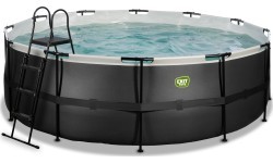 Каркасный бассейн EXIT Black Leather ø427x122 см с фильтр-насосом, чёрный